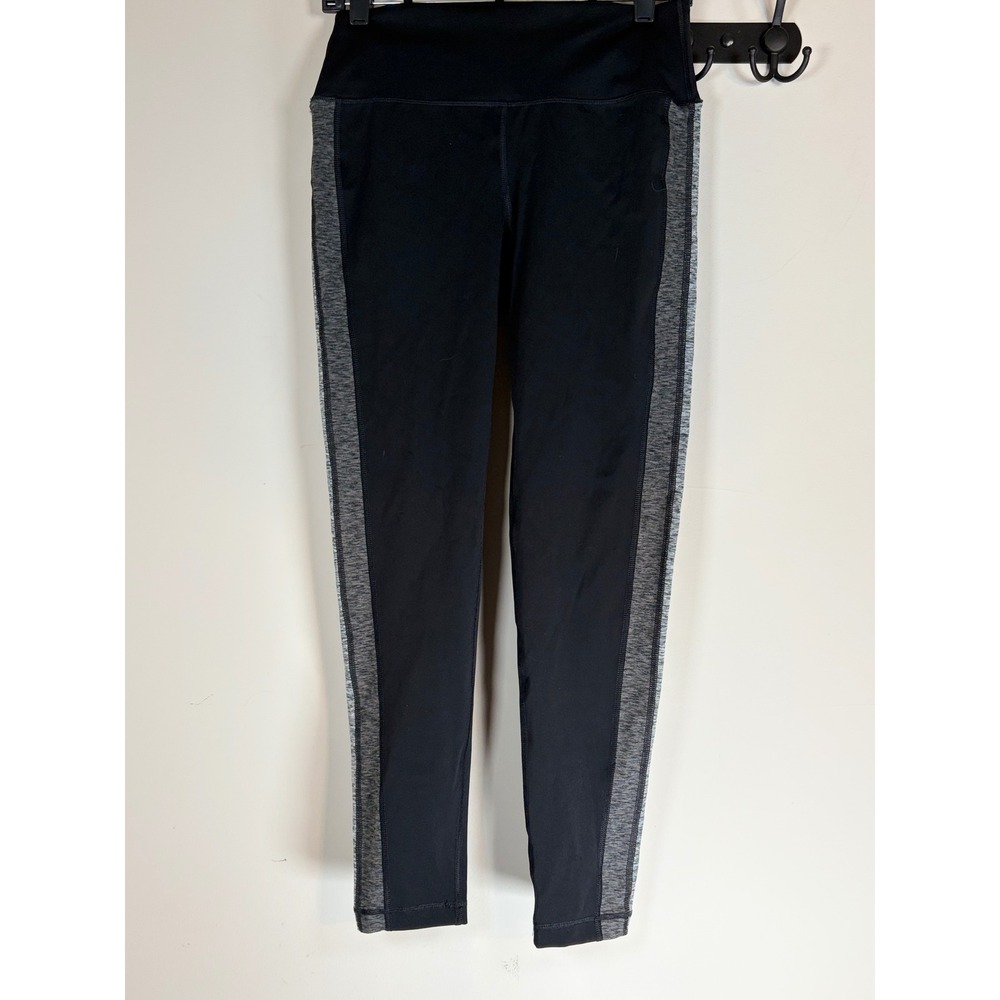 Vuori The Rise The Shine Leggings Black Grey Side Stripe Activewear Medium
